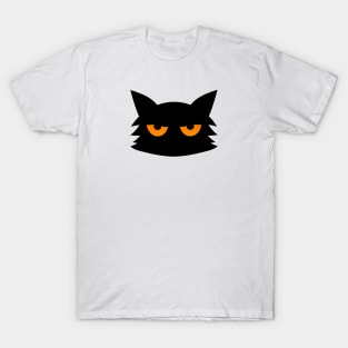 Black Cat  Creepy Spooky  Halloween T-Shirt